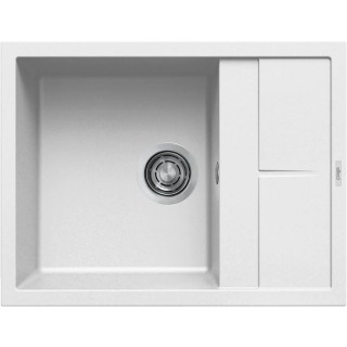 Chiuveta granit Elleci Unico 125, White K96, 650 x 500 mm, reversibila
