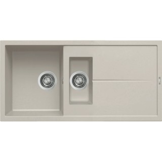 Chiuveta granit Elleci Unico 475, Bianco Soft G39, 1000 x 500 mm, cuva reversibila