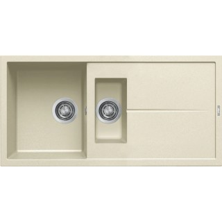 Chiuveta granit Elleci Unico 475, Bianco Antico G62, 1000 x 500 mm, cuva reversibila