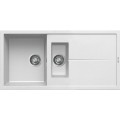 Chiuveta granit Elleci Unico 475, White K96, 1000 x 500 mm, cuva reversibila