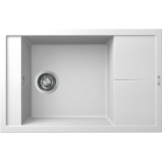 Chiuveta granit Elleci Unico 305, White K96, 780 x 500 mm, reversibila