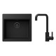 Set Elleci chiuveta Time 105 + Baterie D01, Full Black G40