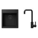 Set Elleci chiuveta Time 102 + Baterie D01, Full Black G40