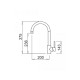 Baterie bucatarie Crolla Ginger, monocomanda, Bianco Antico G62, cartus ceramic