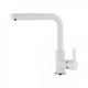Baterie bucatarie Elleci C02, monocomanda, Bianco Titano G68, cartus ceramic, dus extractabil