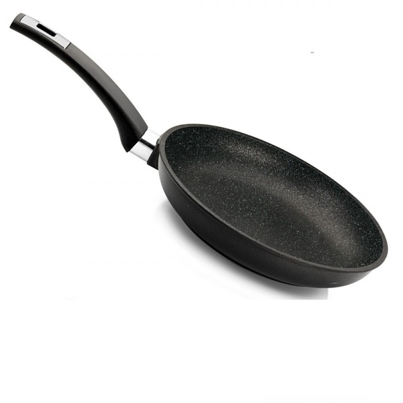Tigaie Olympia Diamond, 28 cm, multistratificata, aluminiu special pentru alimente, cu pulbere de diamant, negru, inductie