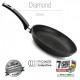 Tigaie Olympia Diamond, 28 cm, multistratificata, aluminiu special pentru alimente, cu pulbere de diamant, negru, inductie