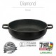 Cratita Olympia Diamond, 28 cm, multistratificata, aluminiu special pentru alimente, cu pulbere de diamant, negru, inductie