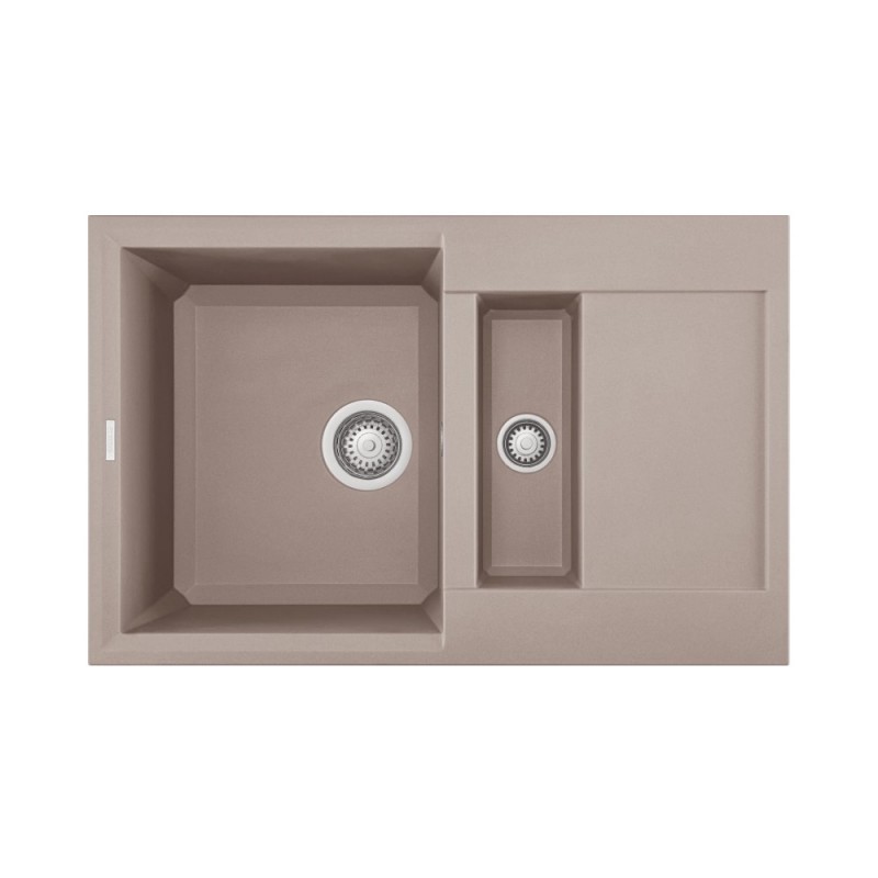 Chiuveta granit Elleci Easy 325, Tortora G43, 780 x 500 mm, cuva reversibila