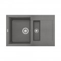 Chiuveta granit Elleci Easy 325, Cemento G48, 780 x 500 mm, cuva reversibila
