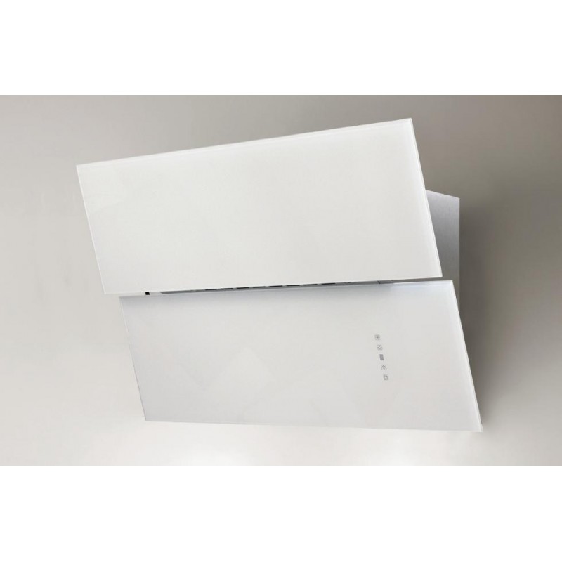 Hota de perete Esistyle Minerva White 80 cm, putere de absorbtie 800 mc/h, Sticla alba