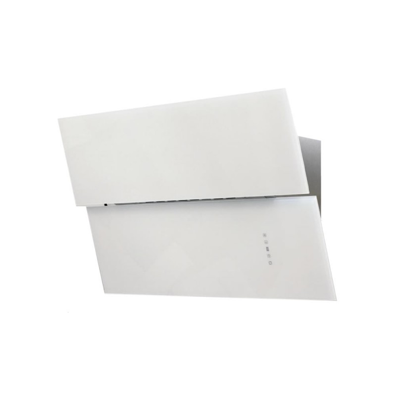 Hota de perete Esistyle Minerva White 80 cm, putere de absorbtie 800 mc/h, Sticla alba