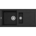 Chiuveta granit Elleci Easy 425, Full Black G40, 860 x 435 mm, cuva reversibila
