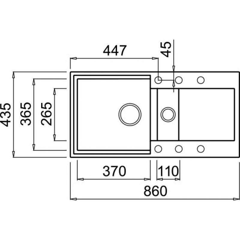 Chiuveta granit Elleci Easy 425, Antracite G59, 860 x 435 mm, cuva reversibila
