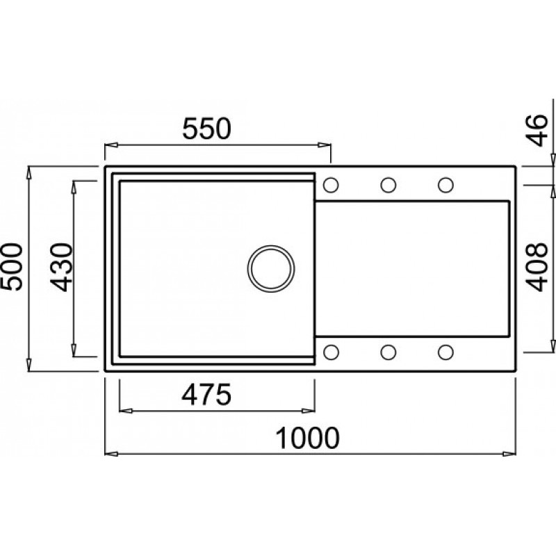Chiuveta granit Elleci Easy 480, Tortora G43, 1000 x 500 mm, cuva reversibila